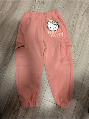 Hello Kitty Girls' Pink Cargo Jogger Pants